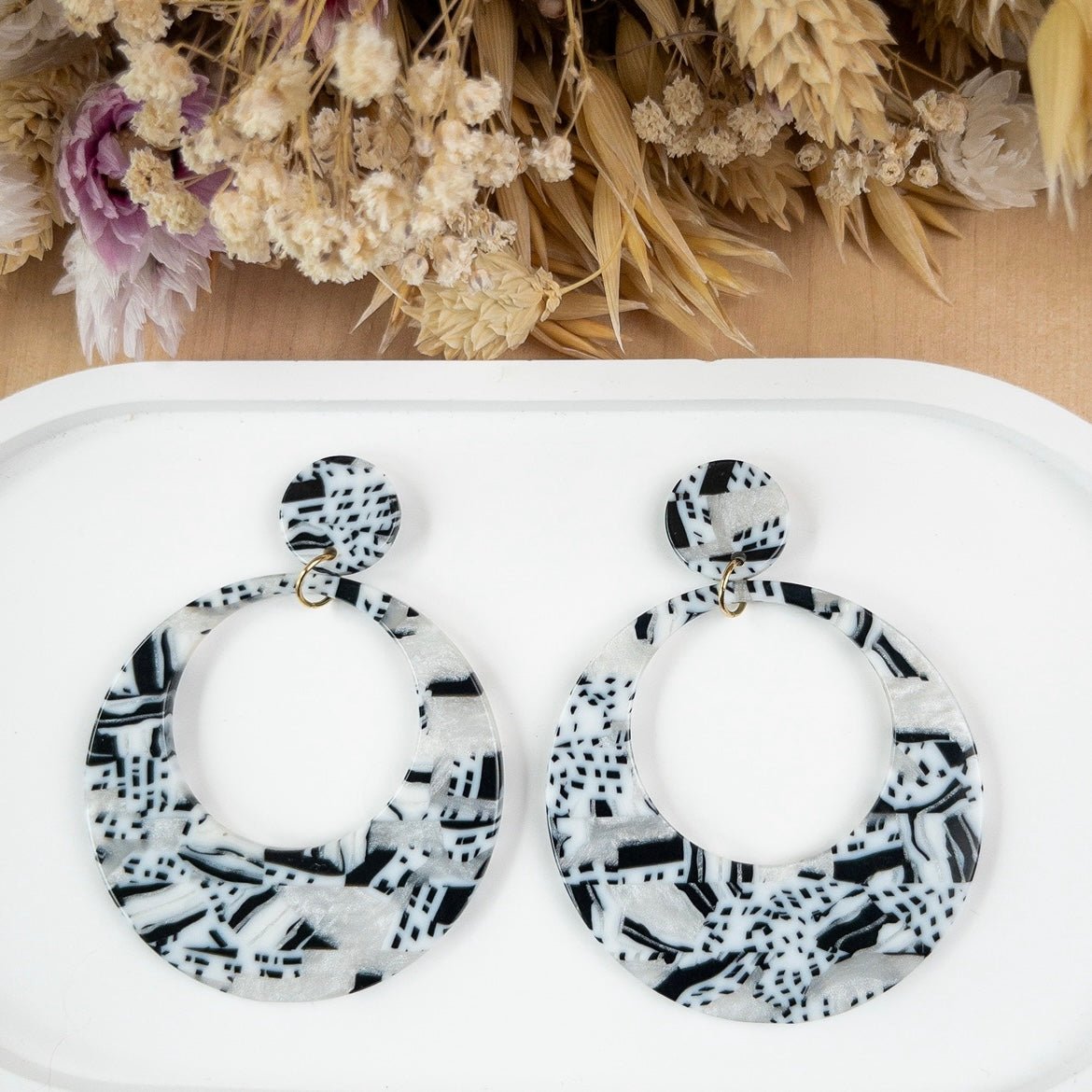 Boucles d'oreilles Simone Noir & Blanc - Numette